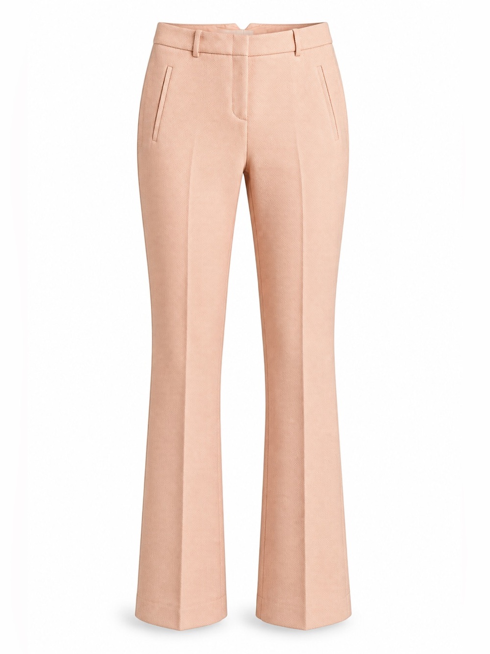 BCBGMAXAZRIA Peach Blush Textured Straight Leg Trousers Small